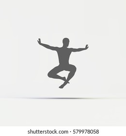 Gymnast. Silhouette of a Dancer. Gymnastics Activities for Icon Health and Fitness Community. Sport Symbol. Vector Illustration.