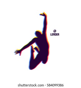 Gymnast. Silhouette of a Dancer. Gymnastics Activities for Icon Health and Fitness Community. Sport Symbol. Vector Illustration. 