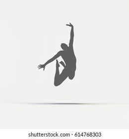 Gymnast. Silhouette of a Dancer. Gymnastics Activities for Icon Health and Fitness Community. Sport Symbol. Vector Illustration.