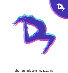 Gymnast. Silhouette of a Dancer. Gymnastics Activities for Icon Health and Fitness Community. Sport Symbol. Vector Illustration.