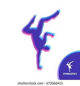 Gymnast. Silhouette of a Dancer. Gymnastics Activities for Icon Health and Fitness Community. Sport Symbol. Vector Illustration.