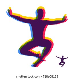 Gymnast. Silhouette of a Dancer. Gymnastics Activities for Icon Health and Fitness Community. Sport Symbol. Vector Illustration.