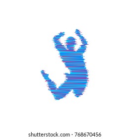 Gymnast. Silhouette of a dancer. Gymnastics activities for icon health and fitness community. Sport symbol. Vector illustration.