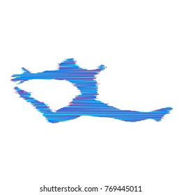 Gymnast. Silhouette of a dancer. Gymnastics activities for icon health and fitness community. Sport symbol. Vector illustration.