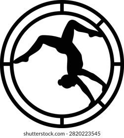 Gymnast, silhouette, ring, acrobatic, artistry.