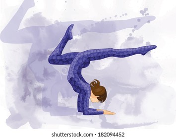 Gymnast standing on hands