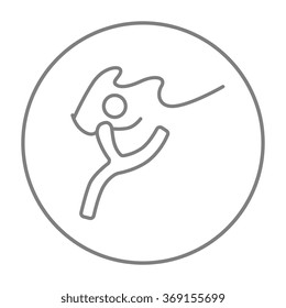 Gymnast with tape line icon.