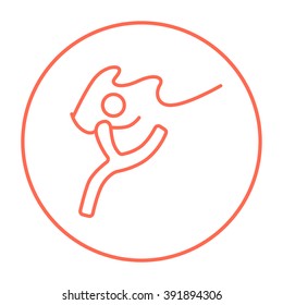 Gymnast with tape line icon.