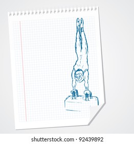 Gymnast vector doodle