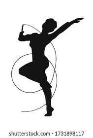 gymnast vector illustration, silhouette drawing, vector, white background