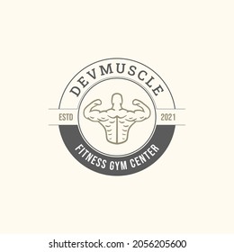 Gymnastic Badge Logo Premium Vector