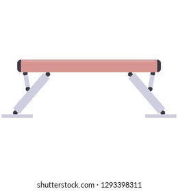 Gymnastic Balance Beam Vector Flat Illustration Isolated On A White Background.