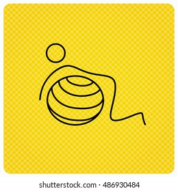 Gymnastic ball icon. Pilates fitness sign.