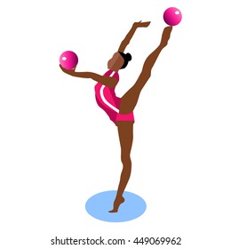 gymnastic ball on white background