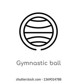 gymnastic ball vector line icon. Simple element illustration. gymnastic ball outline icon from gym and fitness concept. Can be used for web and mobile
