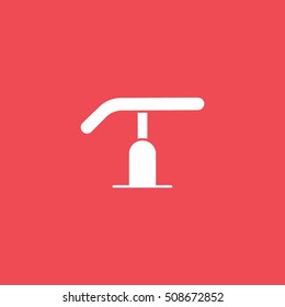 Gymnastic Beam Flat Icon On Red Background