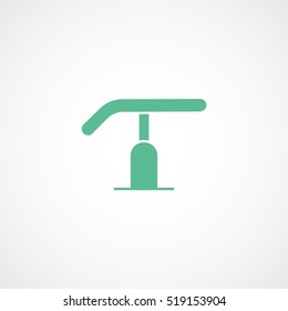 Gymnastic Beam Green Flat Icon On White Background