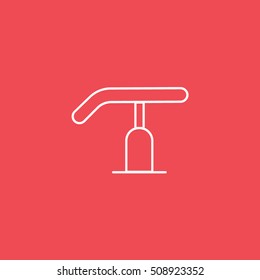 Gymnastic Beam Line Icon On Red Background