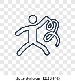 Gymnastic concept vector linear icon isolated on transparent background, Gymnastic concept transparency concept in outline style