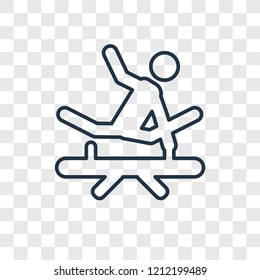 Gymnastic concept vector linear icon isolated on transparent background, Gymnastic concept transparency concept in outline style
