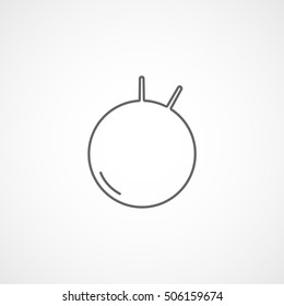 Gymnastic Fit Ball Line Icon On White Background