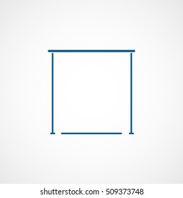 Gymnastic Horizontal Bar Blue Flat Icon On White Background