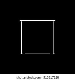 Gymnastic Horizontal Bar Flat Icon On Black Background