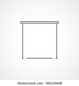 Gymnastic Horizontal Bar Line Icon On White Background