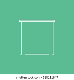 Gymnastic Horizontal Bar Line Icon On Green Background