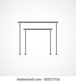 Gymnastic Horizontal Bars Flat Icon On White Background
