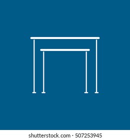 Gymnastic Horizontal Bars Flat Icon On Blue Background