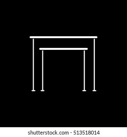 Gymnastic Horizontal Bars Flat Icon On Black Background