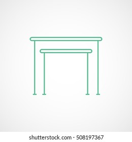 Gymnastic Horizontal Bars Green Flat Icon On White Background