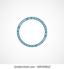 Gymnastic Hula Hoop Blue Line Icon On White Background