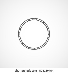 Gymnastic Hula Hoop Line Icon On White Background