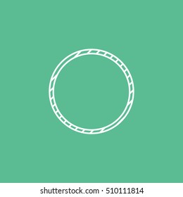 Gymnastic Hula Hoop Line Icon On Green Background