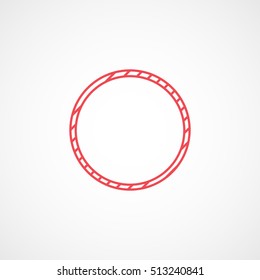 Gymnastic Hula Hoop Red Line Icon On White Background