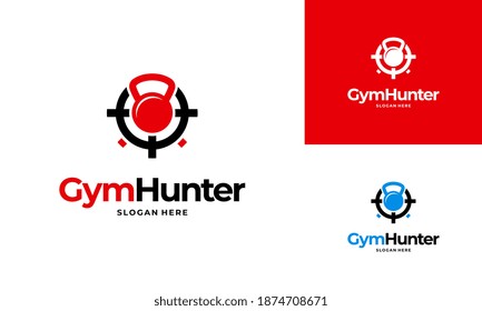 Gymnastik-Hunter-Logo-Designs Konzept-Vektorgrafik, Logo-Symbol für Gymnastik