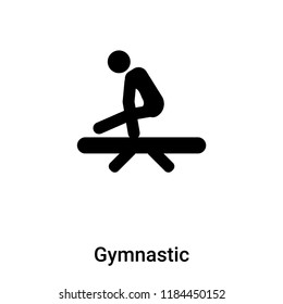 Gymnastic icon vector isolated on white background, logo concept of Gymnastic sign on transparent background, filled black symbol