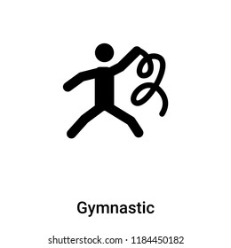 Gymnastic icon vector isolated on white background, logo concept of Gymnastic sign on transparent background, filled black symbol