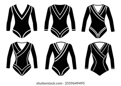 gymnastic leotard silhouette vector illustration