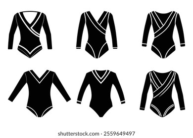 gymnastic leotard silhouette vector illustration