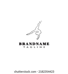gymnastic logo cartoon icon design template black modern isolated vector illustration