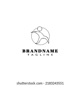 gymnastic logo cartoon icon design template black modern isolated vector illustration