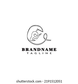 gymnastic logo cartoon icon design template black modern isolated vector illustration