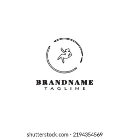 gymnastic logo cartoon icon design template black modern isolated vector illustration