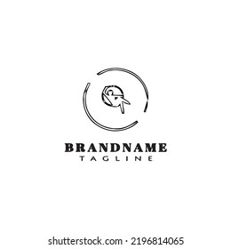 gymnastic logo cartoon icon design template black modern isolated vector illustration