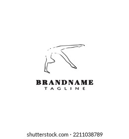 gymnastic logo cartoon icon design template black modern isolated vector illustration