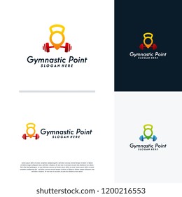Gymnastic logo designs concept vector, Fitness Center logo template