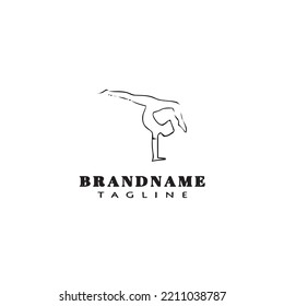plantilla de diseño de icono de logotipo gimnástico ilustración de vector aislado negro